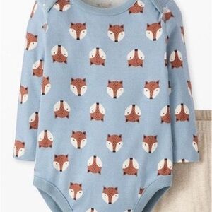 Hanna Andersson Foxy North Blue Fox Print Kids One Piece
